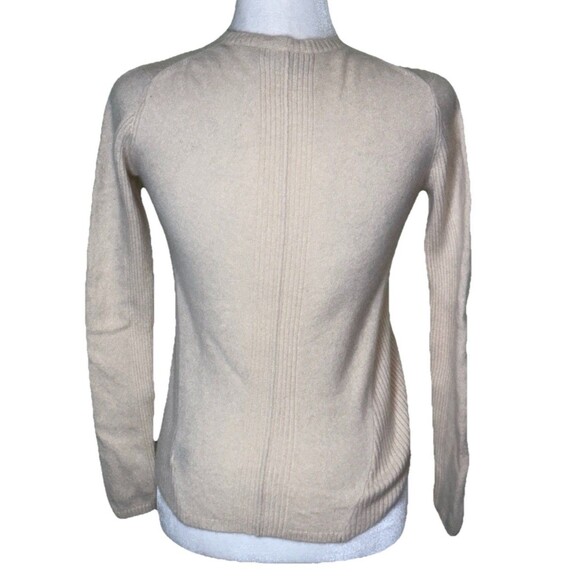 360 Cashmere Women’s Cream 100% Cashmere Sweater Quiet Luxury Minimalist Sz XS - Picture 3 of 9